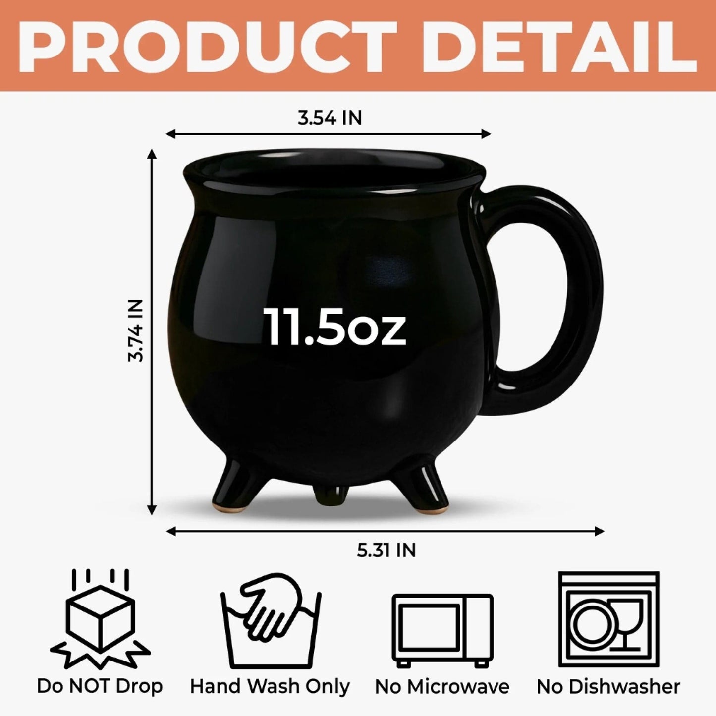 Sherum Ceramic Witch Cauldron Coffee Mug